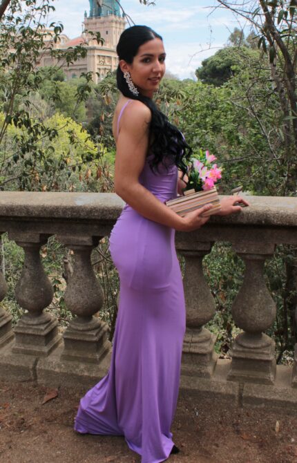 Vestido largo espalda descubierta corte sirena